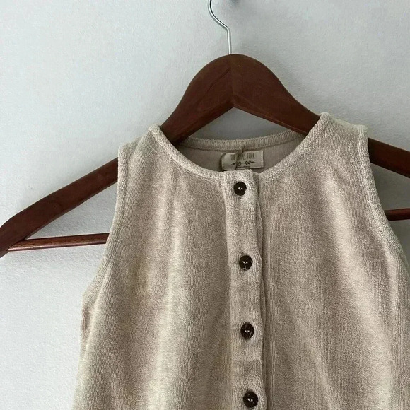 NWT The Simple Folk The Journey Romper Ecru 4/5y Organic Terry cloth - Picture 3 of 14